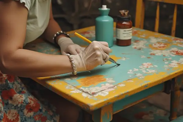 Pintando uma Mesa de Centro no Estilo Anos 70