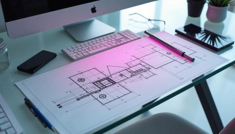 Escrivaninha de Vidro Incolor para Home Office de Eng. Civil
