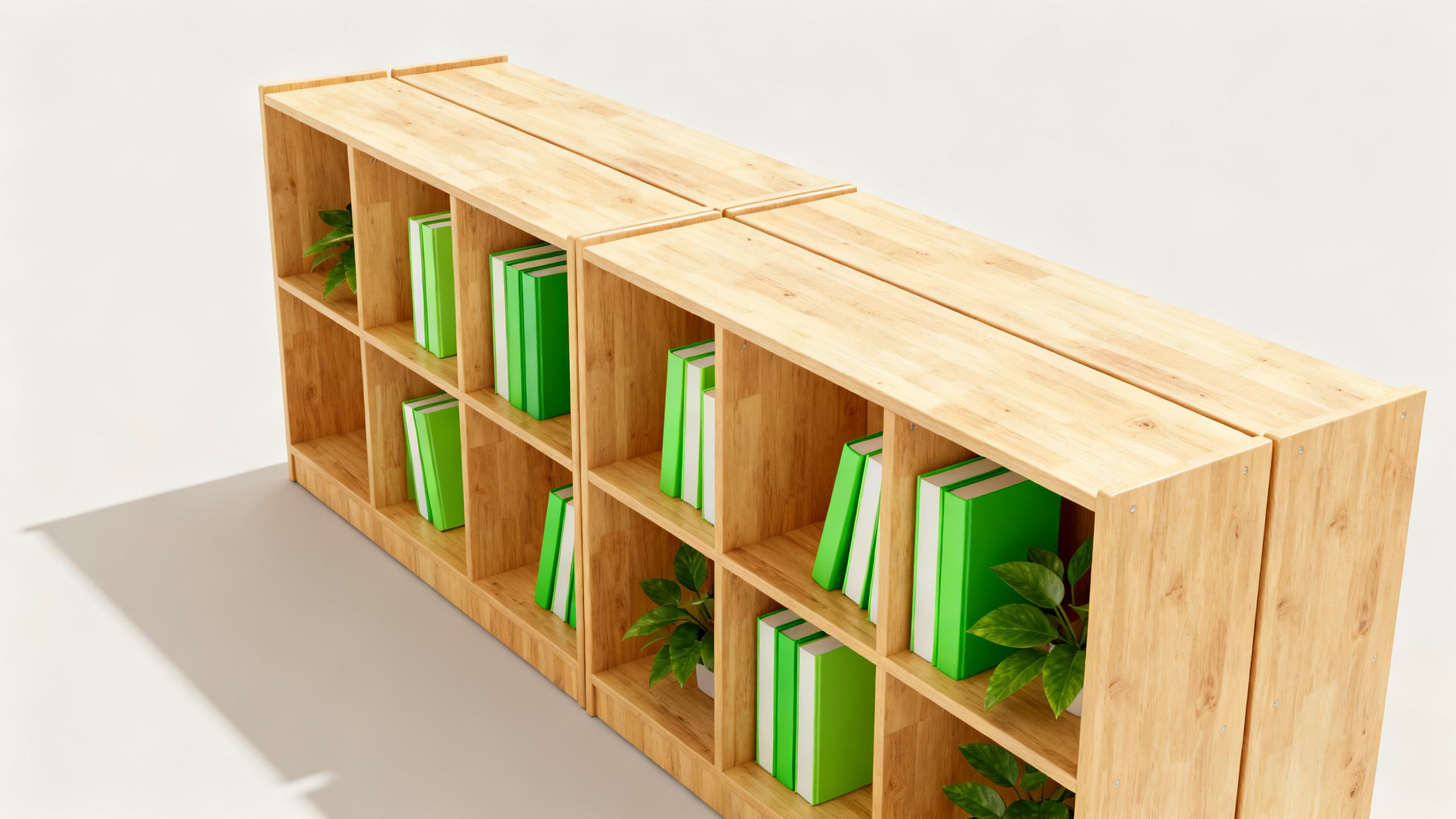 Estante Modular de Madeira Pinus para Sala de Aula — Prática e Sustentável