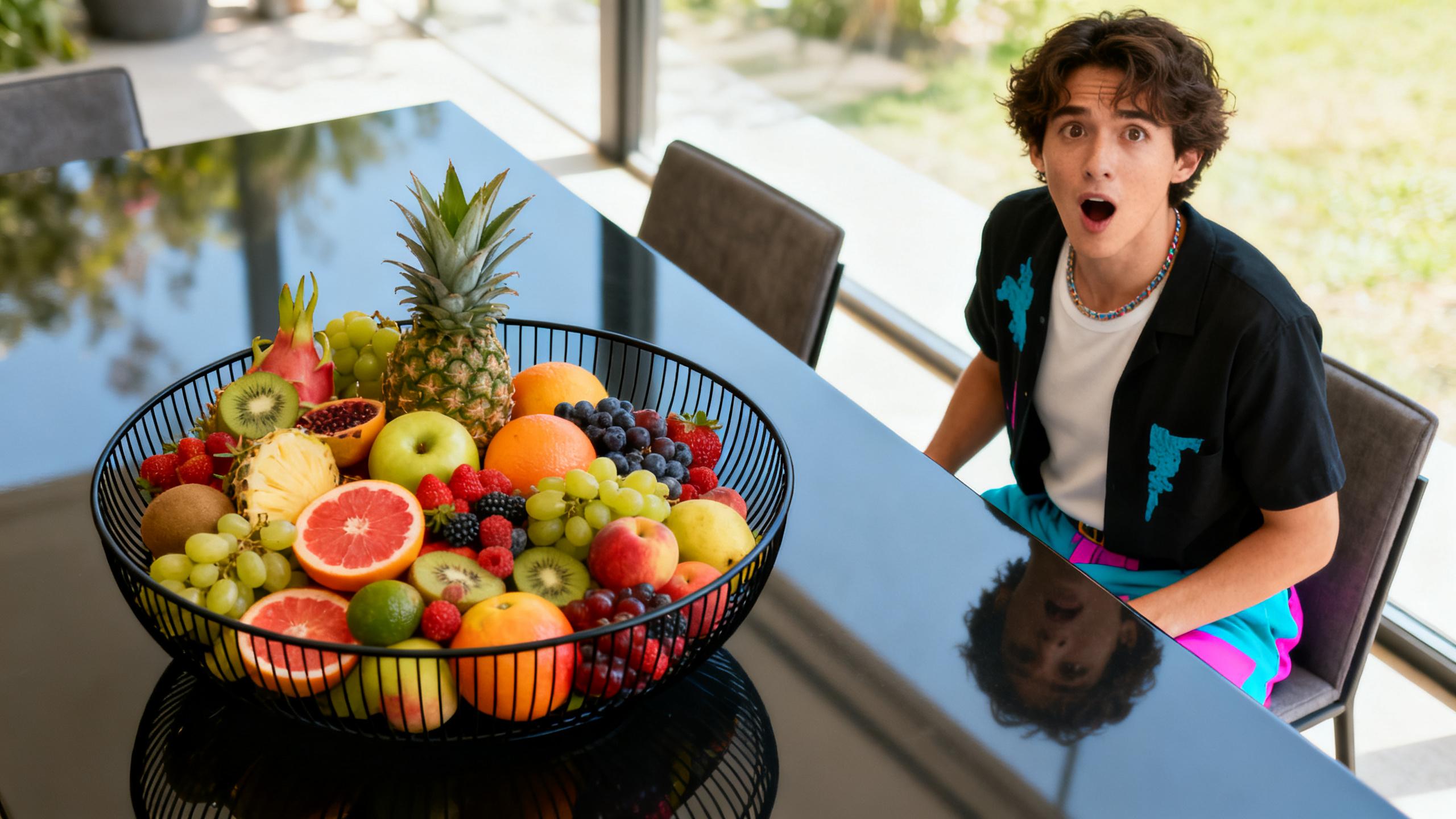 Fruteira de Aramado Preto Fosco para Mesa — Prática e Estilosa