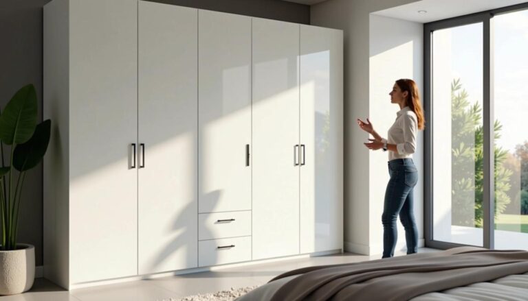 Guarda Roupa MDF Branco Brilhante para Suíte Master