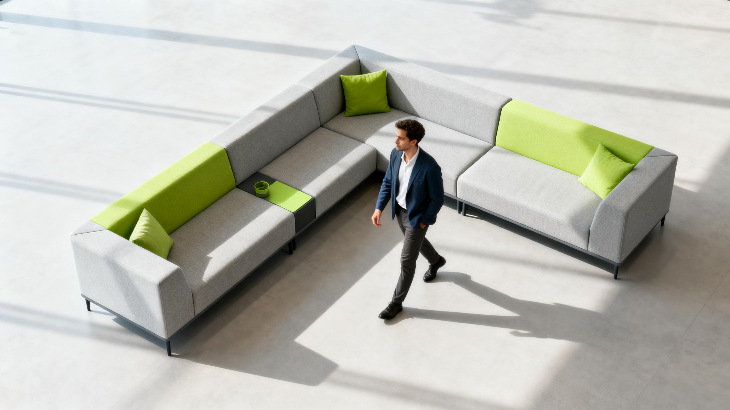 Módulo de Canto de Sofá Modular: Solução para Salas de Reunião