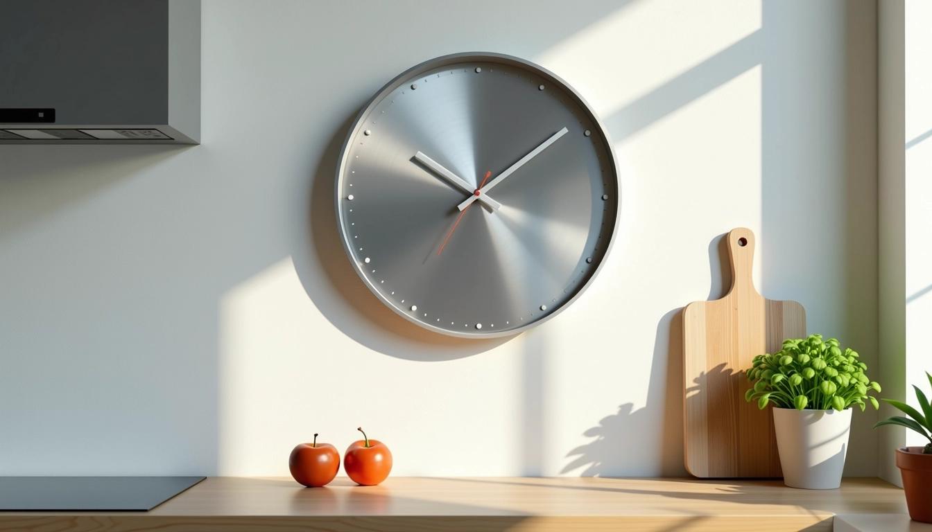 Relógio De Parede Em Alumínio Para Cozinha Americana De Apartamento