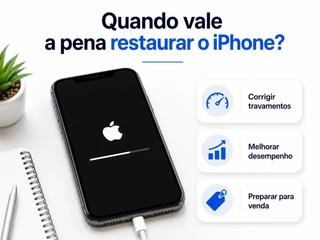 Quando vale a pena restaurar o iPhone para corrigir travamentos e lentidão